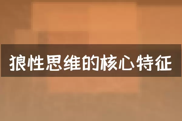 狼性思维的核心特征
