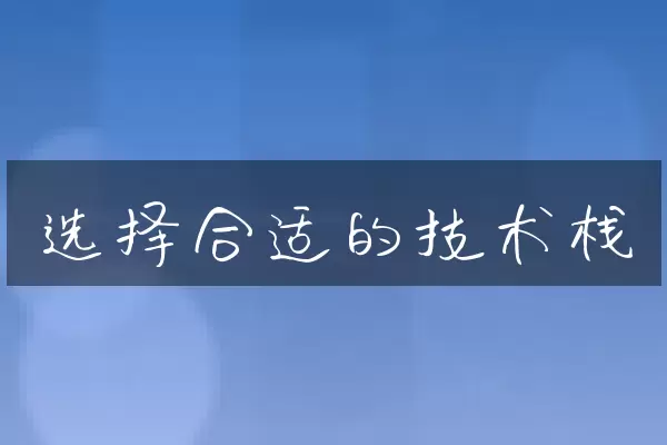 选择合适的技术栈