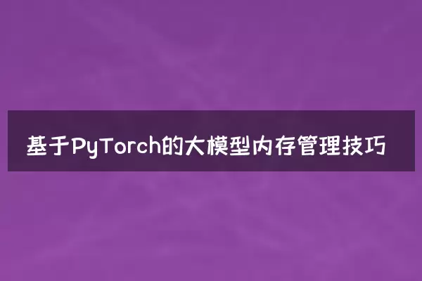 基于PyTorch的大模型内存管理技巧